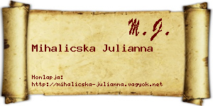 Mihalicska Julianna névjegykártya